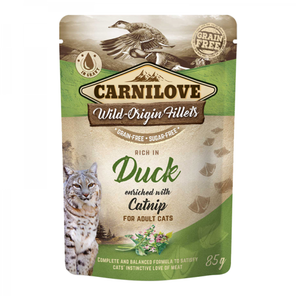 Carnilove Duck Enriched With Catnip For Adult Cats (24x85g) Carnilove Duck Enriched With Catnip For Adult Cats (24x85g)