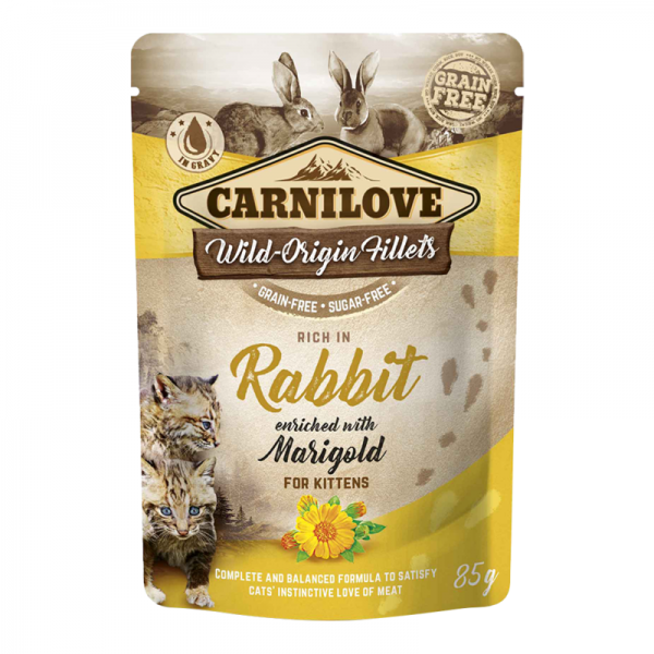 Carnilove Rabbit Enriched With Marigold For Kittens (85g) Carnilove Rabbit Enriched With Marigold For Kittens (85g)