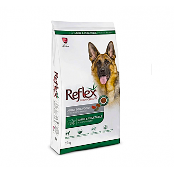 Reflex Lamb, Rice & Vegetables Adult Dry Dog Food 15Kg – High Protein Premium Dog Food with Omega 3 & 6, Strong Immunity, Healthy Skin & Coat, Complete & Balanced Nutrition for Adult Dogs