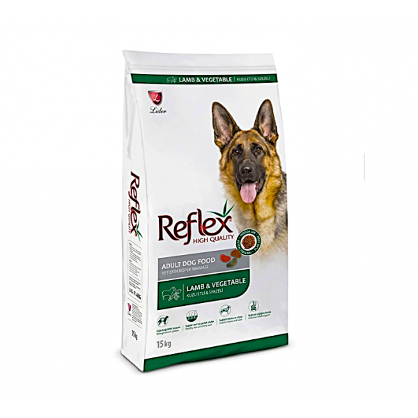Reflex Lamb, Rice & Vegetables Adult Dry Dog Food 15Kg – High Protein Premium Dog Food with Omega 3 & 6, Strong Immunity, Healthy Skin & Coat, Complete & Balanced Nutrition for Adult Dogs