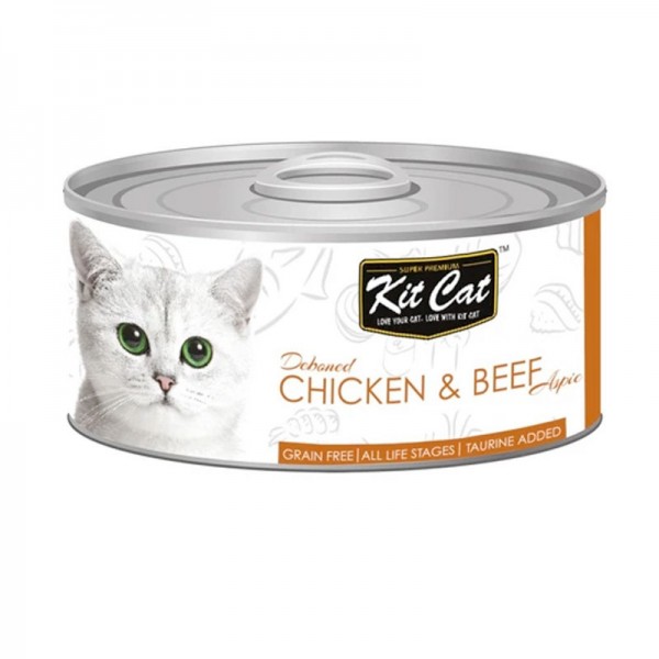 Kit Cat Deboned CHICKEN & BEEF Toppers CAN( 80g )  For Cat