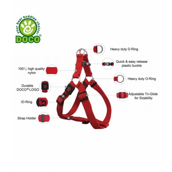 DOCO Signature Step-In Harness+Nylon Leash - 4ft Small FOR DOG