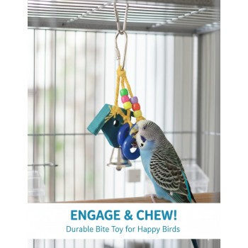 Pets Club Natural Wooden Bird Toy with Bell for Small & Medium Birds – Chewable Hanging Cage Toy with Natural Wood, Colorful Beads & Rope – Supports Chewing, Climbing, Foraging & Mental Stimulation – Easy Hook Attachment – 10 cm x 5 cm Pets Club Natural Wooden Bird Toy with Bell for Small & Medium Birds – Chewable Hanging Cage Toy with Natural Wood, Colorful Beads & Rope – Supports Chewing, Climbing, Foraging & Mental Stimulation – Easy Hook Attachment – 10 cm x 5 cm