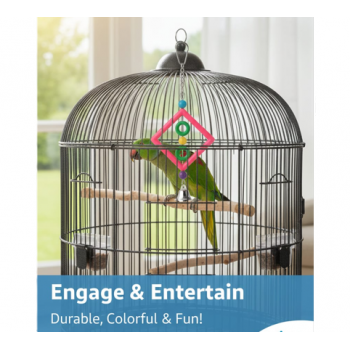 Pets Club Plastic Bird Toy With Bell – H 30 cm × W 10 cm