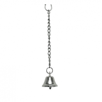 Pets Club Plain Bell for Birds – Stainless Steel Hanging Bird Toy | H 25 cm × W 3 cm