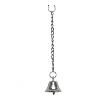 Pets Club Plain Bell for Birds – Stainless Steel Hanging Bird Toy | H 25 cm × W 3 cm