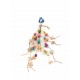 Pets Club Natural Wooden Bird Toy H-46 cm x W-3 cm – Hanging Leather & Colorful Wooden Bead Toy for Cockatiels, Parakeets, and Small Birds | Cage Swing & Chew Toy for Mental Stimulation