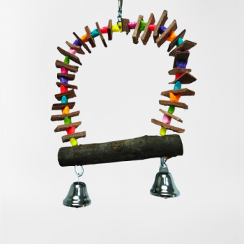 PETS CLUB NATURAL WOODEN BIRD TOY WITH BELL H-17 cm W-16 cm) PETS CLUB NATURAL WOODEN BIRD TOY WITH BELL H-17 cm W-16 cm)