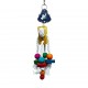 PETS CLUB Natural Wooden Bird Toy – Multi-Textured Foraging & Chewing Activity Toy for Parrots & Parakeets (H 26cm x W 5cm)