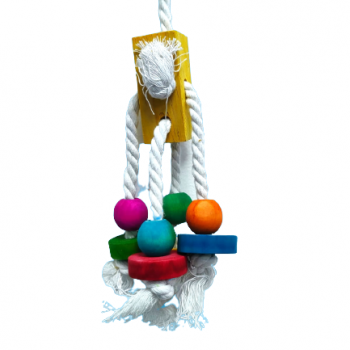 PETS CLUB NATURAL WOODEN BIRD TOY H-26 cm, W-5 cm)