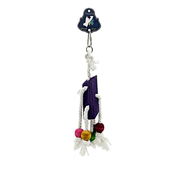 Pets Club Natural Foraging Bird Toy 30 cm Hanging Chew Toy for Parrots, Cockatiels & Budgies – Interactive Wooden & Cotton Cage Activity Toy for Mental Stimulation, Beak Exercise & Enrichment