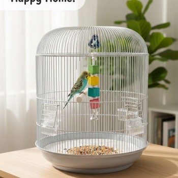 Pets Club Natural Wooden Bird Toy 30cm Hanging Chew Toy with Bell for Budgies Parakeets Parrots Colorful Wooden Blocks Cage Toy for Beak Grinding Play Exercise Stimulation