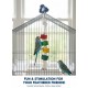 Pets Club Natural Wooden Hanging Bird Toy 27 cm – Colorful Wooden Block & Rope Cage Toy with Bell for Budgies, Parakeets, Cockatiels & Small to Medium Pet Birds | Chewing, Climbing, Mental Stimulation & Boredom Relief Enrichment Toy