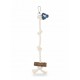 Pets Club Natural Wooden Bird Toy H-39 cm x W-10 cm – Hanging Rope Perch & Climbing Toy for Parrots, Parakeets, Canaries | Cotton Rope, Wooden Blocks, Cage Swing & Play Accessory