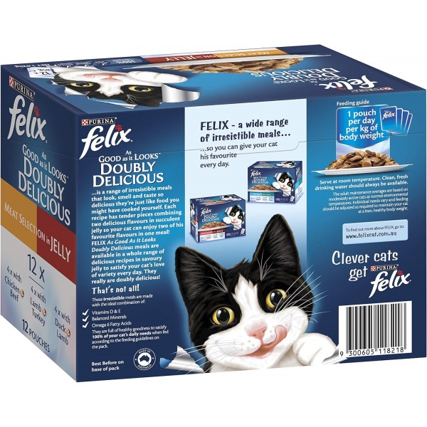 FELIX AGAIL DOUBLY DELICIOUS MEAT SELECT 12X85G For Cat