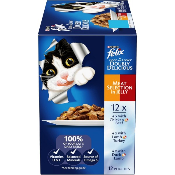 FELIX AGAIL DOUBLY DELICIOUS MEAT SELECT 12X85G For Cat