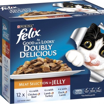 FELIX AGAIL DOUBLY DELICIOUS MEAT SELECT 12X85G For Cat