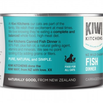 Kiwi Kitchens Wild Caught Fish Dinner Canned Wet Cat Food - 170g