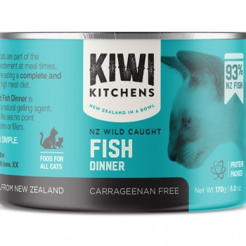 Kiwi Kitchens Wild Caught Fish Dinner Canned Wet Cat Food - 170g