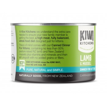 Kiwi Kitchens Lamb & Mussel Dinner Canned Wet Kitten Food - 170g