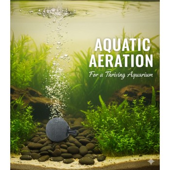 Aquarium Air Stone Round Shape 17mm (1.7cm) – Fine Bubble Oxygenation for Fish Tanks and Ponds, Compatible with Standard Air Hoses