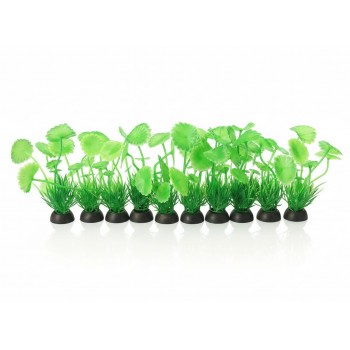 Aquarium Plastic Plant P304 W2.5×H10 cm – Artificial Green Aquarium Plants with Ceramic Base, Fish-Safe Decoration for Freshwater & Saltwater Tanks (10 Pcs/Pack)