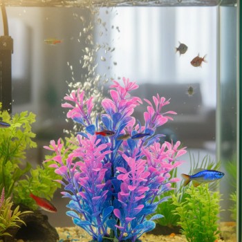 Aquarium Plastic Plant M403 – W7 × H13 cm Colorful Artificial Aquarium Decoration | Fish-Safe PVC, Weighted Base, Low-Maintenance Ornament for Freshwater & Saltwater Tanks
