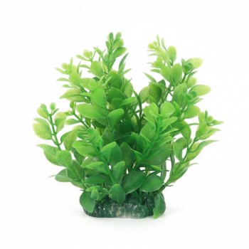 Aquarium Plastic Plant M404 – W7×H13 Cm, Artificial Fish Tank Decoration with Weighted Ceramic Base, Safe for Freshwater & Saltwater, Low-Maintenance Realistic Aquarium Plant