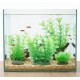 Aquarium Plastic Plant M409 (W7×H13 cm) | Realistic Ambulia-Style Artificial Aquatic Plant | Fish-Safe PVC with Weighted Base | Low-Maintenance Aquarium Decoration