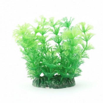 Aquarium Plastic Plant M409 (W7×H13 cm) | Realistic Ambulia-Style Artificial Aquatic Plant | Fish-Safe PVC with Weighted Base | Low-Maintenance Aquarium Decoration