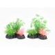 Aquarium Plastic Plant - M512-W13 x H13 Cm, 2 Pcs/Pack, Realistic Artificial Green Aquarium Plants with Weighted Ceramic Base, Safe for Freshwater & Saltwater Fish Tanks