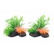 Aquarium Plastic Plant Set – M513 W13×H13 cm, 2 Pcs Pack | Artificial Fish Tank Plants, Fish-Safe, Non-Toxic, Weighted Base, Freshwater & Saltwater Aquarium Decoration, Stress-Relief Hiding Spots