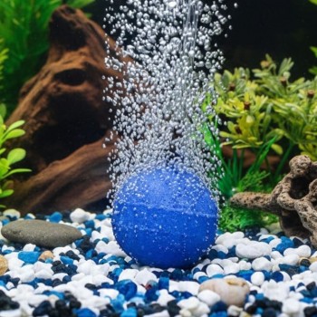 Aquarium Air Stone Round 40mm Hisin Blue Ball Airstone | Fine Bubble Oxygen Diffuser for Fish Tank, Freshwater & Saltwater Aquarium, Hydroponic Air Stone with 4mm Airline Connection Aquarium Air Stone Round 40mm Hisin Blue Ball Airstone | Fine Bubble Oxygen Diffuser for Fish Tank, Freshwater & Saltwater Aquarium, Hydroponic Air Stone with 4mm Airline Connection