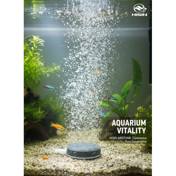 Hisin Round Aquarium Air Stone 40×15 mm – Nano Disc Air Bubble Stone Aerator for Fish Tanks, Aquariums & Hydroponics