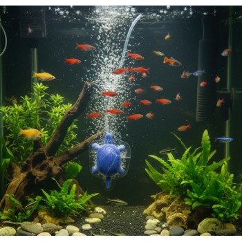 Aquarium Air Stone Turtle Shaped Small 42x54mm – Decorative Hisin Turtle Bubbler for Fish Tank Aeration, Water Circulation & Oxygenation