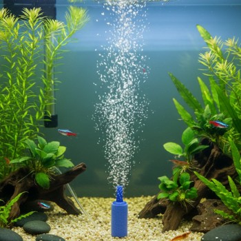 Cylindrical Aquarium Air Stone – Pillar Shape 13×25mm, Blue, Oxygenation Diffuser for Freshwater & Saltwater Fish Tanks, Compatible with Standard Air Pumps, Durable Mineral/ABS Material 