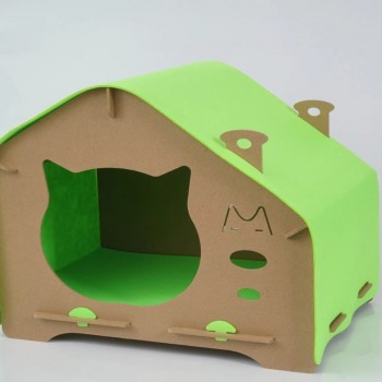 Eco-Friendly Cat Scratcher Toy Cat Wooden House Cat House Pet House (GREEN) Eco-Friendly Cat Scratcher Toy Cat Wooden House Cat House Pet House (GREEN)