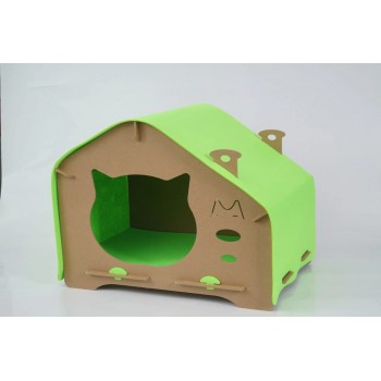 Eco-Friendly Cat Scratcher Toy Cat Wooden House Cat House Pet House (GREEN) Eco-Friendly Cat Scratcher Toy Cat Wooden House Cat House Pet House (GREEN)