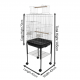 Large Chrome Open-Top Bird Cage with Rolling Stand, 145cm Height, Metal Cage with Perches, Feeders & Pull-Out Tray – For Cockatiel, Budgerigar, Parakeet & Small to Medium Birds | Model 1033