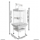 High Quality Tropical White Metal Playtop Bird Cage with Rolling Stand, Open Play Area, Stainless Steel Cups & Secure Lock – Model 2100-1, 46x46x153 CM