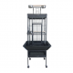 High Quality Tropical Black Metal Playtop Bird Cage with Rolling Stand, Open Play Area, Stainless Steel Cups & Secure Lock – Model 2100-1, 46x46x153 CM