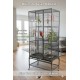 Extra Large Black Wrought Iron Bird Cage with Rolling Stand, 177 cm Tall Multi-Level Flight Cage, Storage Shelf, Pull-Out Trays & Multi-Access Doors for Small to Medium Birds – 5005A