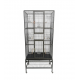 Extra Large Black Wrought Iron Bird Cage with Rolling Stand, 177 cm Tall Multi-Level Flight Cage, Storage Shelf, Pull-Out Trays & Multi-Access Doors for Small to Medium Birds – 5005A