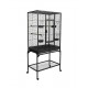 Large Black Metal Bird Cage with Stand & Storage Shelf (62×42 X138 cm), Rolling Casters, Play Top, Easy-Clean Tray for Small to Medium Birds – 5006A