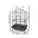 XL Open-Top Parrot Cage - Black (104 × 70 × 185 cm) Heavy-Duty Wrought Iron Aviary with Play Top, Seed Skirts, Stainless Steel Bowls & Wheels – Suitable for Large Parrots - B022