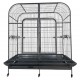 Extra Large Double Parrot Cage Aviary with Removable Divider, Dome Top, Heavy-Duty Wrought Iron, Lockable Wheels, Slide-Out Trays, for Macaws & Cockatoos, 162×82×187 cm – B050