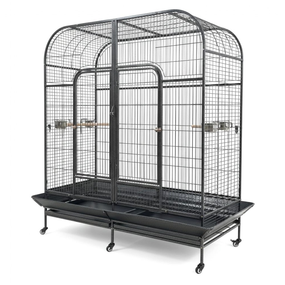 Extra Large Double Parrot Cage Aviary with Removable Divider, Dome Top ...