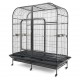 Extra Large Double Parrot Cage Aviary with Removable Divider, Dome Top, Heavy-Duty Wrought Iron, Lockable Wheels, Slide-Out Trays, for Macaws & Cockatoos, 162×82×187 cm – B050