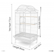 Tropical Large Bird Cage Aviary with Rolling Stand, White Metal Parrot Cage 81×59×179 cm, Heavy-Duty Wrought Iron, Play Top & Slide-Out Tray – Model B057