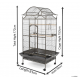 Tropical Large Bird Cage for Parrots, Heavy-Duty Metal Aviary with Rolling Stand, Play Top & Slide-Out Tray, 81×59×179 cm, Black – Model B057